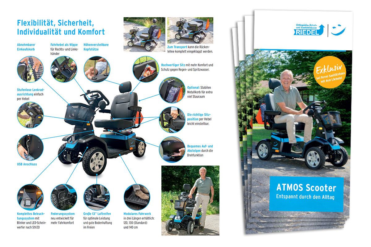 Grafik für den ATMOS Scooter Flyer. Flyer Download