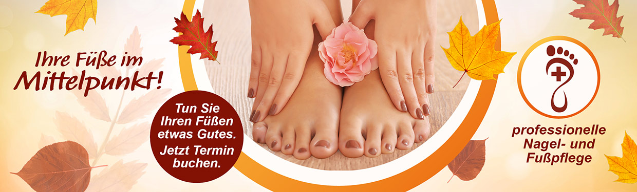 Ihre Füße im Mittelpunkt! Tun Sie Ihren Füßen etwas Gutes. Jetzt Termin buchen. professionelle Nagel- und Fußpflege
