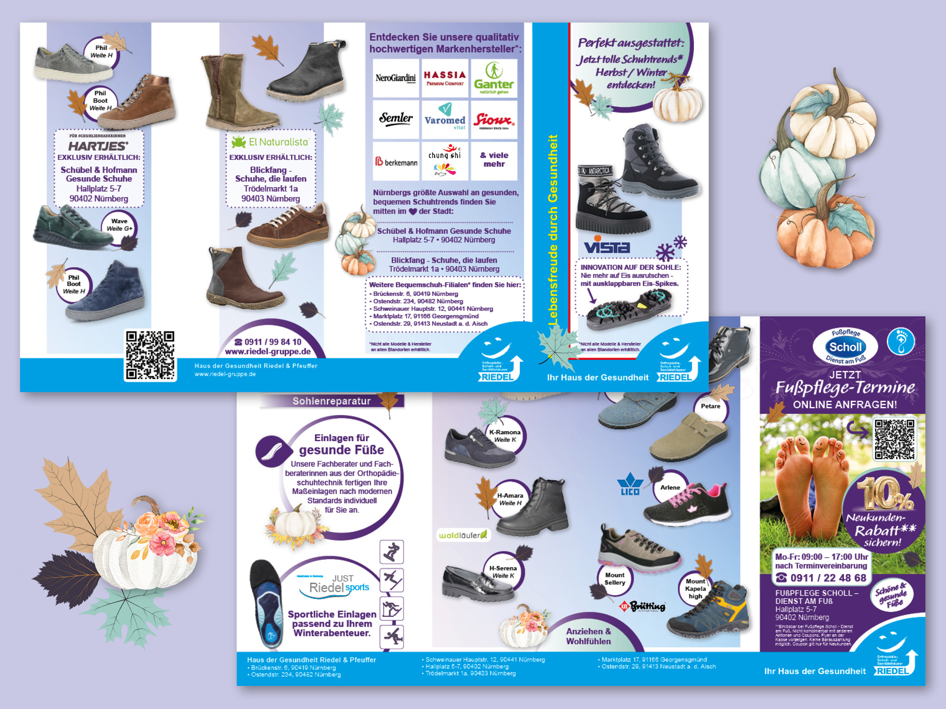 Komfort- und Bequemschuhe Herbst Winter 2025 Flyer Grafik für den Flyer Komfort- und Bequemschuhe in Nürnberg und Umgebung Herbst/Winter 2025