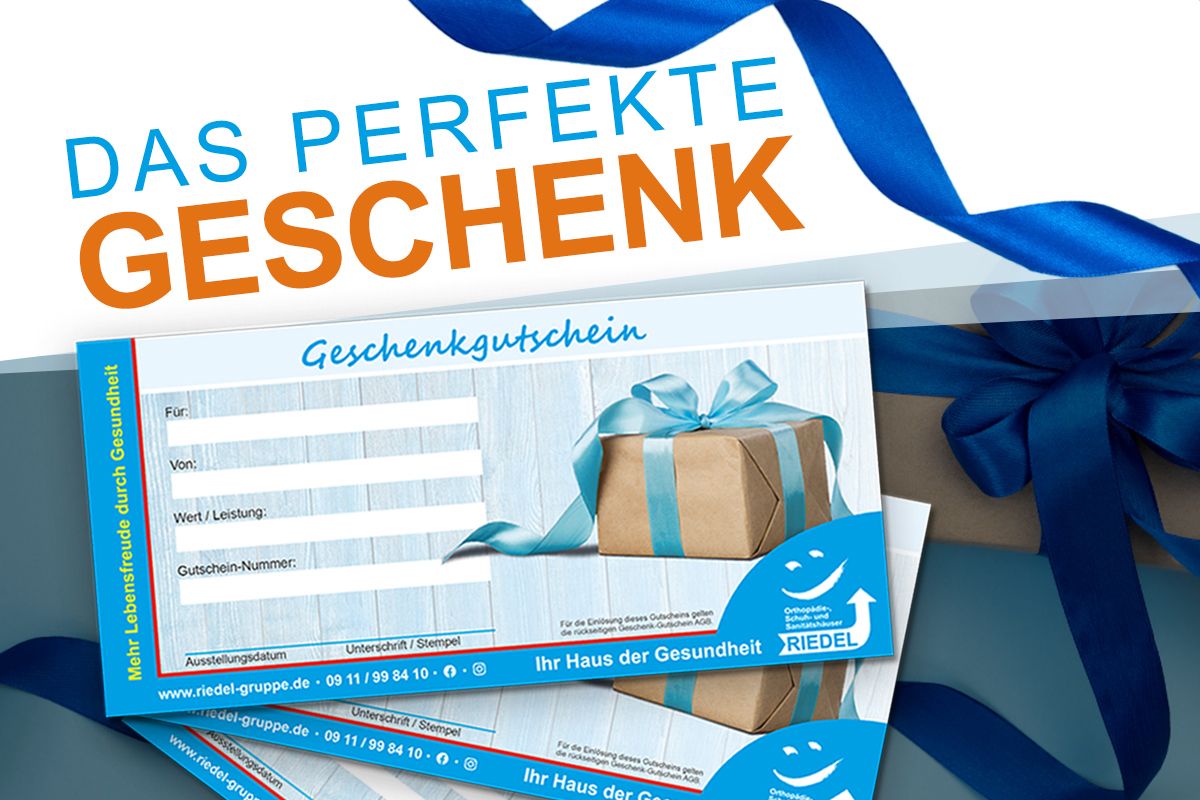 Sanitätshaus Riedel & Pfeuffer Geschenkgutschein Grafik für den Geschenkgutschein des Sanitätshauses Riedel & Pfeuffer in Nürnberg und Umgebung
