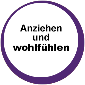 Slogan Anziehen und wohlfühlen
